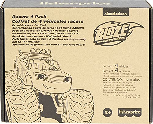 Fisher-Price Blaze & The Monster Machines, Racers 4 Pack, Set of die-cast Metal Push-Along Vehicles for Preschool Kids Ages 3 Years and Older [Amazon Exclusive]