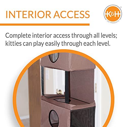 K&H Pet Products Hangin' Feline Funhouse Cat Furniture Tan Small 70 X 22 X 12 Inches