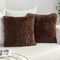 MIULEE Pack of 2 Luxury Faux Fur Throw Pillow Cover Deluxe Decorative Plush Pillow Case Cushion Cover Shell for Sofa Bedroom Car 18 x 18 Inch Chocolate