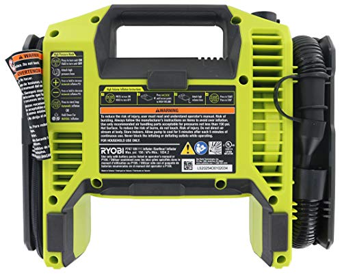 Ryobi Portable air Compressor for Car Tires, 12V DC Air Compressor tire inflator Pump, 150 PSI with Emergency LED Flashlight for Car, Motorcycles, Bicycles,Inflatables