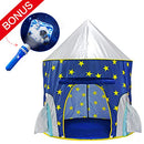 Yoobe Rocket Ship Play Tent - with BOUNS Space Torch Projector Indoor/Outdoor Children Playhouse