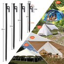 DkOvn Tent Stakes, 4/8/12/16 Pack 8/10/12/16in Tent Stakes Heavy Duty with Storage Bag, Forged Steel Tent Pegs for Camping Unbreakable and Inflexible (8pcs 8in Stakes)