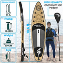 SereneLife Inflatable Stand Up Paddle Board (6 Inches Thick) with Premium SUP Accessories & Carry Bag | Wide Stance, Bottom Fin for Paddling, Surf Control, Non-Slip Deck | Youth & Adult Standing Boat