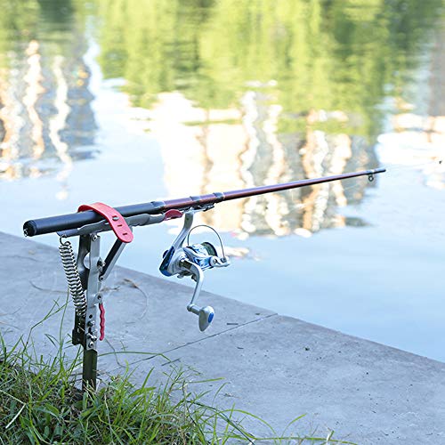 Fishing Rod Holder - Automatic Spring Fishing Pole Holders Stainless Steel  Ground Support Stand Fish Pole Folding Holder 2 Packs