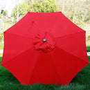 Blissun Patio Umbrella Aluminum Manual Push Button Tilt and Crank Garden Parasol (9ft Manual, Red)