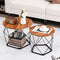 Giantex Nesting Coffee Table, Circle Side End Table w/Pentagonal Steel Base & EVA Pads, Accent Tea Center Table for Small Space, Round Bedside Table Set of 2 for Living Room Bedroom, Rustic Brown