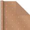 Hallmark Holiday Sustainable Kraft Gift Wrap with Cut Lines on Reverse (3 Rolls: 90 sq. ft. ttl) Wintry Nature: White Snowflakes, Blue and Green Foliage, Christmas Trees, 0005JXW1051
