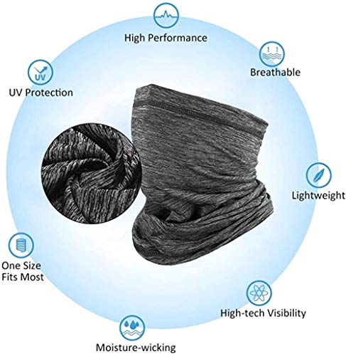 Neck Gaiter Scarf,Dust & Sun UV Protection Summer Face Cover, Lightweight Windproof Bandana Balaclava Headwear for Men Women Cycling Motorcycle Fishing Hiking (Black)