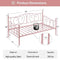 VECELO Metal Daybed Frame Multifunctional Platform Bed Sofa Mattress Foundation with Deluxe Headboard, Twin, Pink