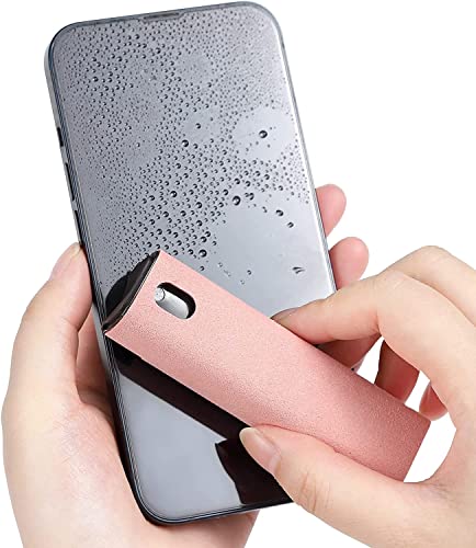 Touchscreen Mist Cleaner, Screen Cleaner, for All Phones, Laptop and Tablet Screens,Two in One Spray and Microfiber Cloth (Pink)