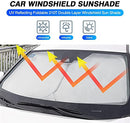 X-CAR Custom Fit Windshield Sun Shade Compatible with Nissan X-Trail 2013-2020 Wind Screen Shade Foldable Sun Visor Protector Blocks UV Rays Keep Your Car Cooler