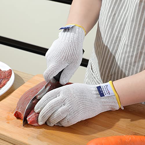 Dowellife Level 8 Cut Resistant Gloves Food Grade, White Mandoline  Protective Gloves, Knife Safety Gloves for Meat Cutting, Oyster Shucking,  Fish Fillet, Kitchen Slicing and Wood Carving(Large)