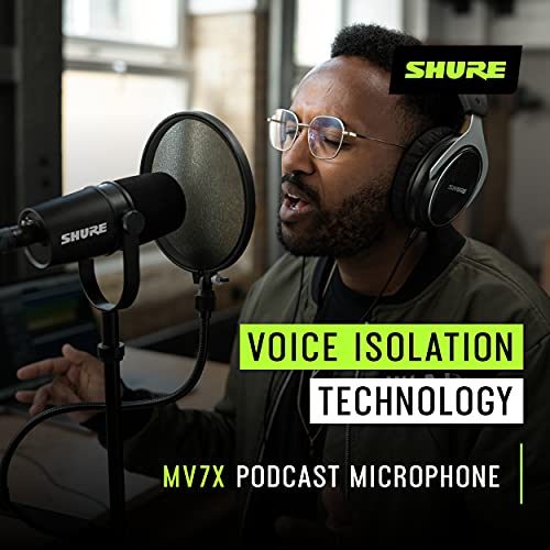 Shure MV7X XLR Podcast Microphone (Black)