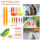 327PCS Fishing Lure Tackle Bait Kit Including Animated Lure,Crankbaits,Spinnerbaits,Soft Plastic Worms, Jigs,Topwater Lures,Hooks,Saltwater & Freshwater Fishing Gear Kit for Bass,Trout, Salmon