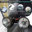 Fan For Car Backseat, USB Car Fan With Dual Heads, 3 Speed Strong Wind Car Cooling Fan Rear Seat Air Circulation Fan with 360 Degree Adjustable Clip for All Vehicles(Compatible With 12V/24 Cars)