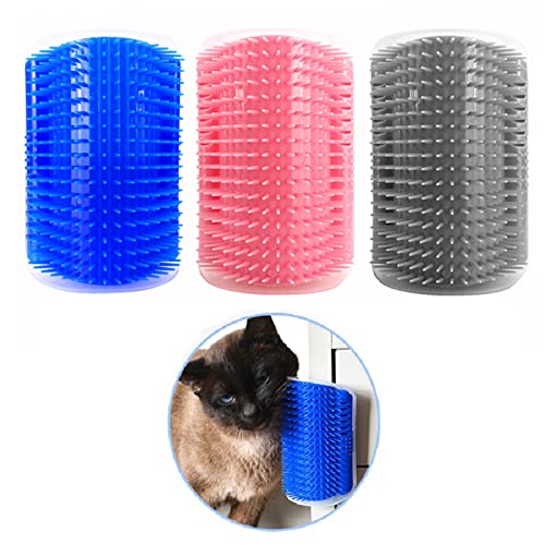 3 Pack Corner Brush for Cats,Proxima Direct Cat Corner Self Groomer Cat Grooming Wall Massage Brush with Catnip Softer Cat Wall Comb Self Massage Tool for Long & Short Fur Kitten Puppy Cat Corner Scratcher