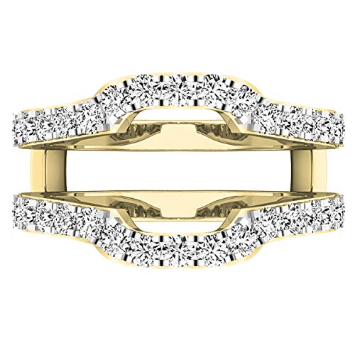 1.00 Carat (ctw) Round Diamond Ladies Wedding Band Enhancer Guard Ring 1 CT, 10K Yellow Gold, Size 9.5