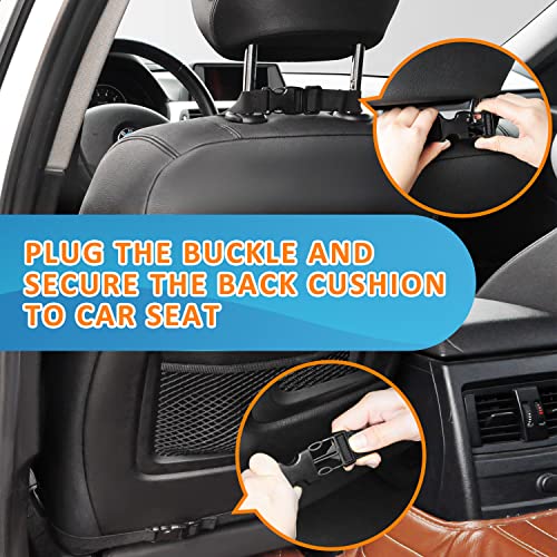 anzhixiu Thin and Light Back Cushion for Car Both fit Body Curve and Car Seat Curve - Memory Foam Car Back Support Improve Comfort and Reduce Driving Fatigue - Black