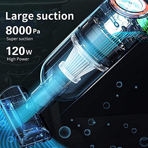 9000Pa Car Vacuum Cleaner Suction Cordless Handheld Rechargeable Portable Strong Power Suction Auto Portable Lightweight Car Vac, Automotive Handheld Vacuum Cleaner for Car