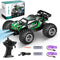 RC Car Remote Control Car, Monster Truck 1:18 Scale All Terrain, 2WD 2.4 GHz Off Road High Speed 20 Km/h RC Cars for Adults Kids with LED Headlight and Two Batteries