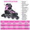 ITurnGlow Kids and Adults Adjustable Inline Skates with Full Light Up Wheels, Safe and Smooth Beginner Rollerblades for Girls and Boys, Men and Women