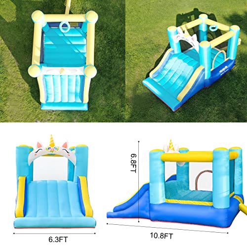 Meland Bounce House for Kids - Inflatable Bouncer with Slide Plus Heavy Duty Air Blower, Jump Castle for Kids Toddlers Ages 3-10 Years, Family Bouncy Playhouse for Indoor Outdoor Backyard Party