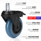 Stealtho Locking Caster Wheels Set of 5 - with 2 Brakes - Heavy Duty Office Chair Casters for Furniture - Industrial Casters Wheels for Cart - Roller Blade Rubber Casters Navy - Stem 7/16" x 7/8"