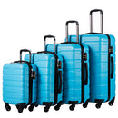 Coolife Luggage 3 Piece Set Suitcase Spinner Hardshell Lightweight TSA Lock, family set-sky blue, 20 inch,24 inch,28 inch