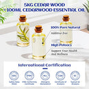 HIQILI Cedarwood Essential Oil, Pure and Natural Cedarwood Oil for Hair Growth, Skin and Diffuser with Dropper - 100ml