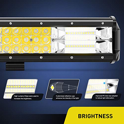 Nilight - 18005C-A 26Inch Triple Row Lights 297W 29700LM Flood Spot Combo Beam Bar Driving Boat Super Bright Led Off Road Trucks