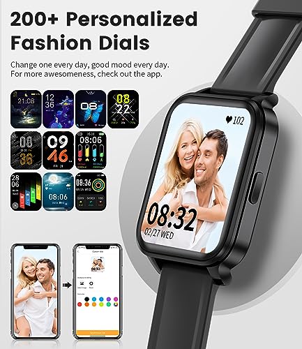 LIGE Smart Watch for Women Men,Smart Watch (Answer/Make Call),2023 Newest 1.83 Inch Fitness Tracker,Heart Rate/Sleep Monitor/Pedometer/Calories,Multiple Sports Modes,Waterproof Fitness for Android iOS