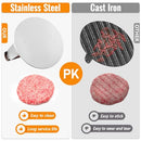 HULISEN Stainless Steel Burger Press, Heavy Weight Smashed Burger Press, Grill Press with Heat Resistant Wood Handle, 6 Inch Burger Smasher, BBQ Griddle Accessories for Bacon Hamburger Steak Meat