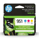 HP 951 Cyan, Magenta & Yellow Original Ink Cartridges, 3 Cartridges (CR314FN)