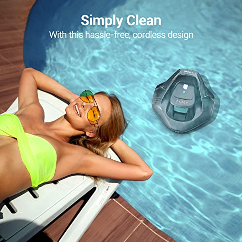 AIPER Seagull SE Cordless Robotic Pool Cleaner, Pool Vacuum Lasts 90 Mins, LED Indicator, Self-Parking, for Flat Above-Ground Pools up to 33 Feet - Gray