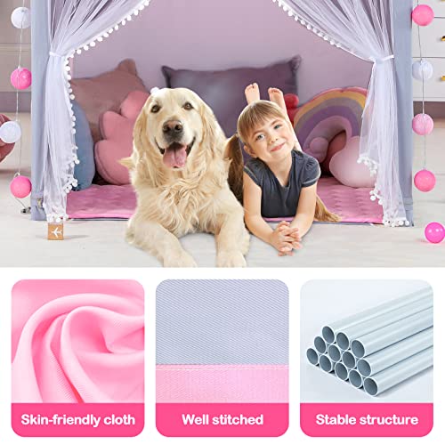 Kids Play Tents for Girls Large Pink Playhouse for Kids Indoor and Outdoor Princess Tent for Kids Toddler Tent Children Play House