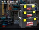 3PCS Tool Box Set Toolbox Locks Storage Organiser Garage Tools Chest Tray Case