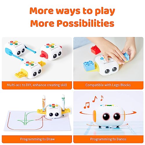 Matatalab Tale-Bot The Coding Robot Activity Set，Screen-Free Coding Robot for Kids, STEAM Educational Toys for Programming with Remote Control,Learning Robot for Kids,Ages3+