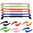 6 Pack Anti-Slip Silicone Glasses Straps with 6 Pairs Ear Grip Hooks, SENHA Soft Eyewear Retainer Eyeglasses Holder for Kids Adult Sports - Black, Red, Orange, Pink, Blue, Green