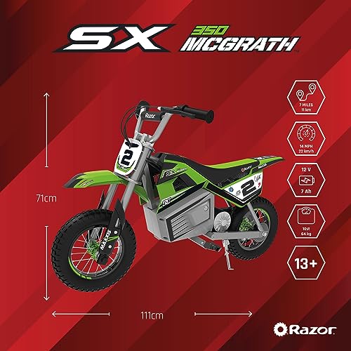 Razor SX350 mDirt Rocket - Mcgrath, Black/Green, UK Plug