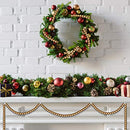 16 Feet Christmas Wood Bead Garland Wooden Bead Garland for Christmas Tree Holiday Decoration (Gold)