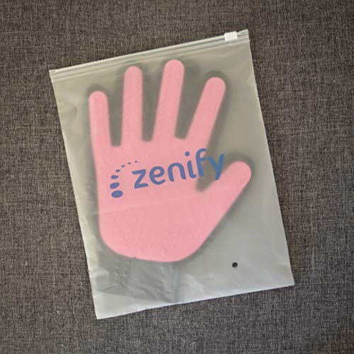 Zenify Cat Hair Remover Grooming Glove Mitt for Deshedding Fur from Cats, Kittens, Rabbits, Guinea Pigs (Light Pink - Right Handed)
