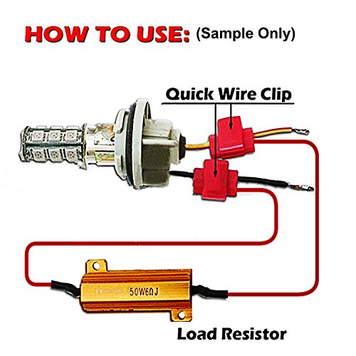 Zento Deals 4 Pieces of 6 Ohm 50W LED Load Resistors – Fix The Flickering LED Turn Signal Light or LED License Plate Lights or DRL (8)