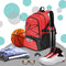 Smarban Large Basketball Backpack Bag with Separate Ball Holder & Shoes Compartment Sports Bag Travel Gym Backpack for Basketball, Soccer Volleyball Swim Gym Travel (Black and White Cloud Pattern)
