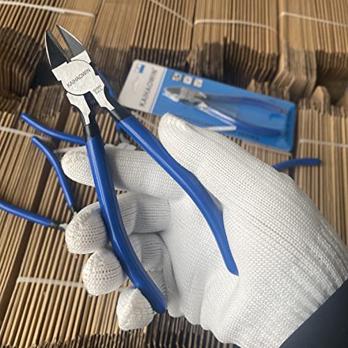 Wire Cutters 6 PCS, KAIHAOWIN 6 inch Dikes Small Wire Cutters Flush Cutters Wire Snips Clippers Diagonal Cutters Side Cutters Cutting Pliers for Crafting