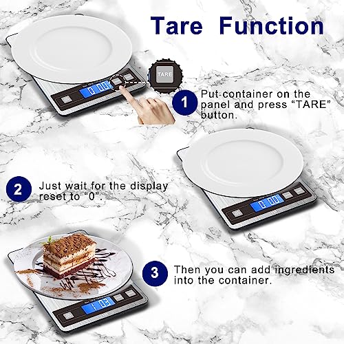 hito Food Scale Digital Weight Grams and oz, Type-C Charging and Batteries Included, for Weight Loss, Cooking and Baking