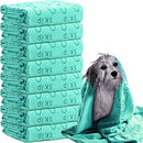 8 Pcs Dog Drying Towels Bulk 55'' x 28'' Pet Grooming Towels Absorbent Microfiber Dog Bath Towels Quick Drying Puppy Bathing Towel for Small Medium Large Dogs Cats Pets Bathing Grooming (Cyan)