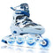 Adjustable Roller Blades, Inline Skates for Girls Kids, Light Up Adult Roller Blades Skates for Boys Girls Children Teens Women Outdoor Indoor (Sky Blue Camo, Medium - Big Kids (1-4 US))