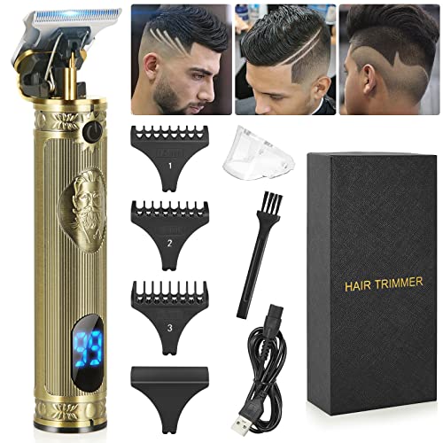 Men's Hair clipper, beard trimmer, professional cordless Hair clipper shaver set, T-shaped shaver with LCD screen, suitable for children and families