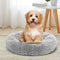 USOR Calming Cat Beds & Dog Bed, Anti-Anxiety Donut Dog Cuddler Bed, Large Cat Bed or Small Dog Bed, Disassemble and Washable 50 cm Warming Cozy Soft & Fluffy Faux Fur Plush Dog Cushion Bed Light Gray