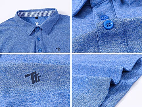 MoFiz Men's Golf Polo Shirt Long Sleeve Golf Shirt Athletic Shirt Classic Sport Polo Shirt M Sky Blue
